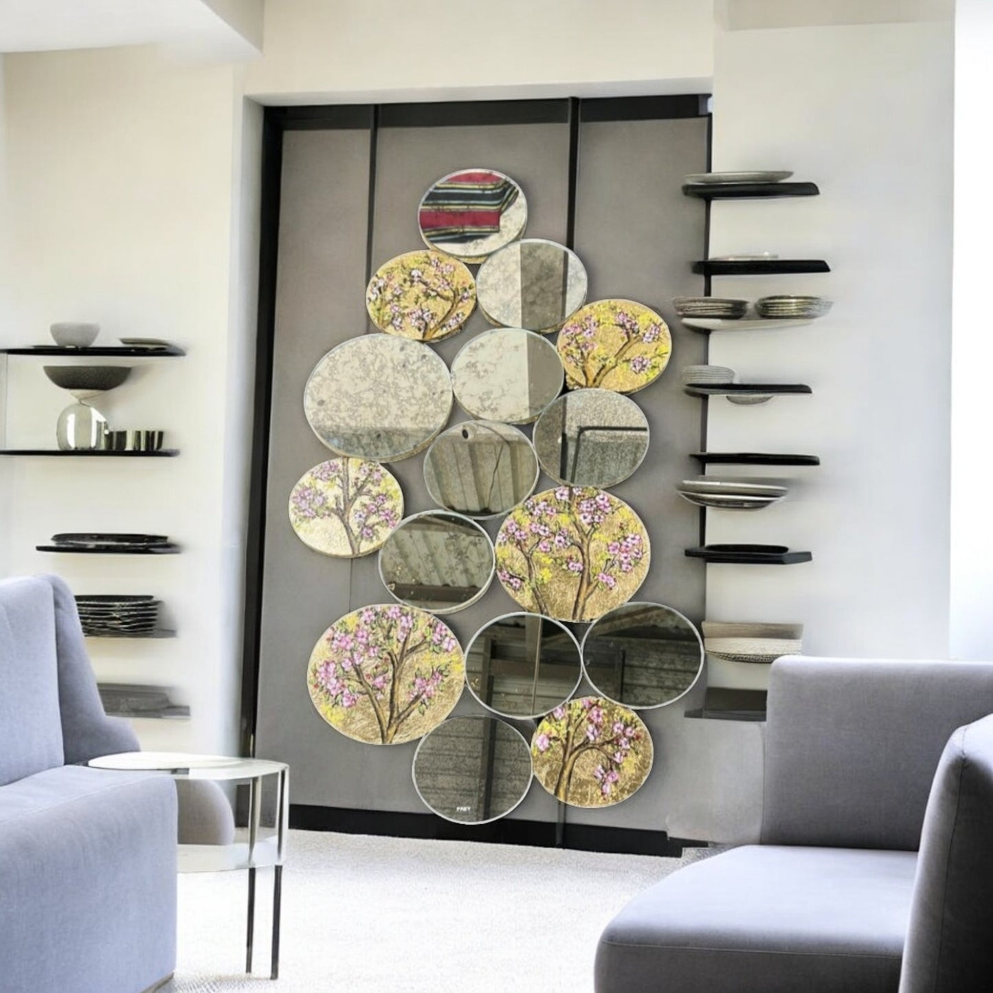 Cherry Blossom Cluster Wall Mirror